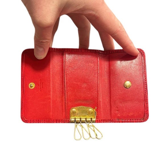 Louis Vuitton Saffiano LV Monogram 4 Key Case Key Holder Travel Case - Picture 7 of 8